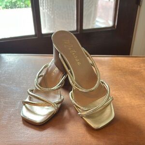 Matisse Metallic Gold Strappy Heels